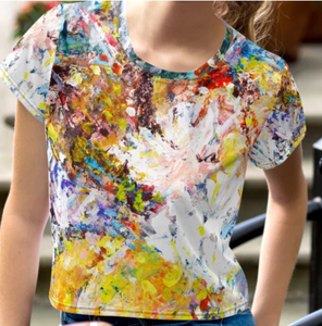Abstract Flowers All-Over Print Crop Tee