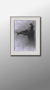 RADIOHEAD' s Thom Yorke charcoal portrait from Street Spirit video pencil drawing black and white print wall decor