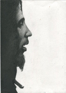 Bob Marley "Everything's gonna be alright" black and white charcoal pencil portrait drawing tribute fan art print