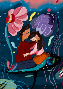 Hold me - love relationship romantic valentine's art poster print wall decor