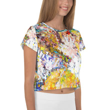 Load image into Gallery viewer, Abstract Flowers All-Over Print Crop Tee