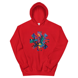 Red Hot Chili Pepper Star  Abstract Red Painting Unisex Hoodie