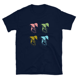 Warhol style guitar design based on Johnny Greenwood from Radiohead drawing Short-Sleeve Unisex T-Shirt