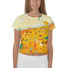 Load image into Gallery viewer, Summer Fun Beach All-Over Print Crop Tee