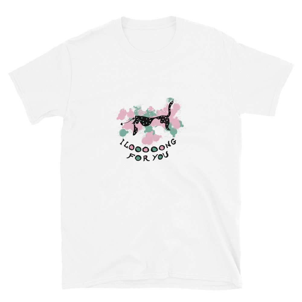 Doggie 'I long for you' handwritten quote Short-Sleeve Unisex T-Shirt