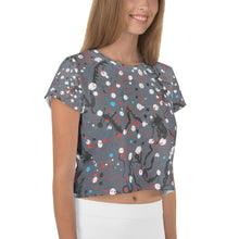 Load image into Gallery viewer, Abstract Grey All-Over Print Crop Tee