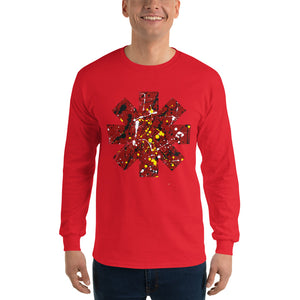 Red Hot Chili Pepper Star Splattered Paint Long Sleeve Shirt