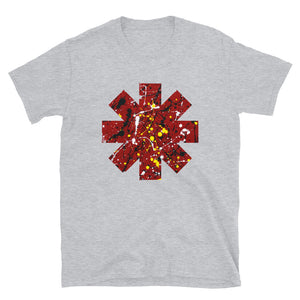 Red Hot Chili Pepper Star Splattered Paint Short-Sleeve Unisex T-Shirt