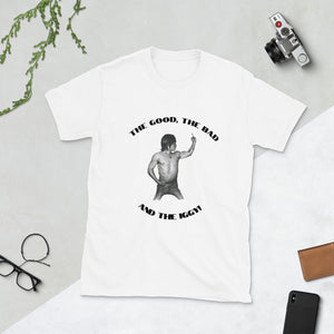 IGGY POP The Good, The Bad and The IGGY! Short-Sleeve Unisex T-Shirt (Black text version)