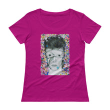 Load image into Gallery viewer, DAVID BOWIE Aladdin Sane Abstract Colours Ladies&#39; Scoopneck T-Shirt