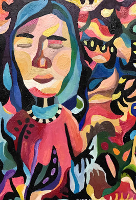 Meditation - acrylic colourful abstract art painting poster print wall decor