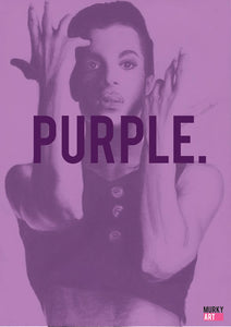 Prince "PURPLE" Graphic Design poster based on original charcoal drawing portrait print