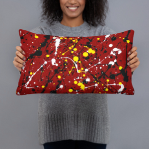 Abstract Red Single-sided cushion
