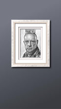 Load image into Gallery viewer, John Lydon aka Johnny Rotten of Sex Pistols and P.I.L charcoal portrait drawing print wall decor