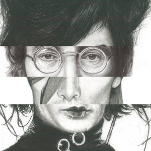 Collage of Amy Winehouse John Lennon David Bowie Edward Scissorhands poster