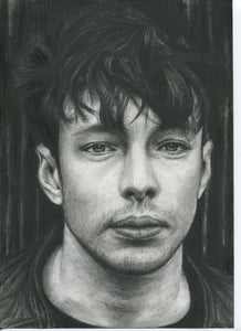 Barns Courtney "Glitter and Gold" black and white charcoal pencil portrait drawing fine art print