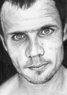 Flea bass player of Red Hot Chili Peppers RHCP funk monk series black and white charcoal drawing portrait fan tribute art print poster