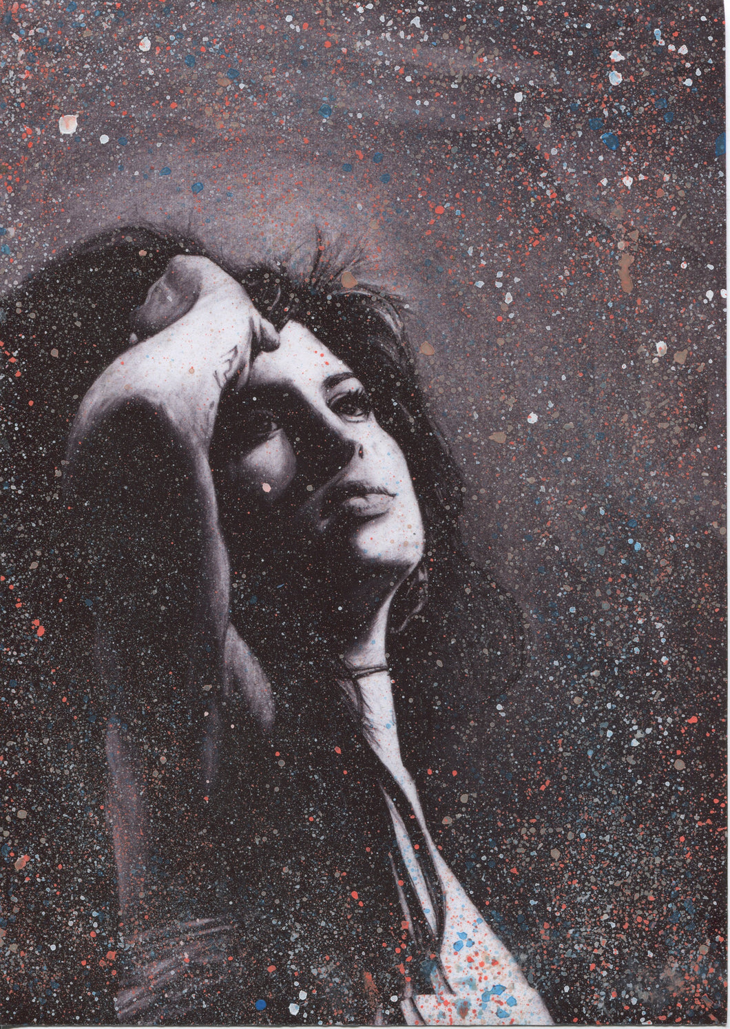 Amy Winehouse Splattered Paint Version 1 