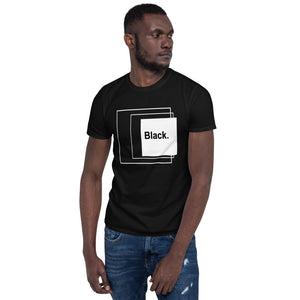 Black with white square Short-Sleeve Unisex T-Shirt