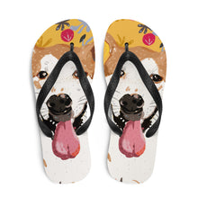 Load image into Gallery viewer, Yellow &quot;BB&quot; Dog Flip-Flops