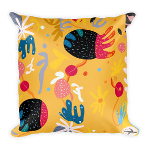 Abstract Yellow double-sided cushion