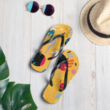 Load image into Gallery viewer, Yellow abstract Flip-Flops