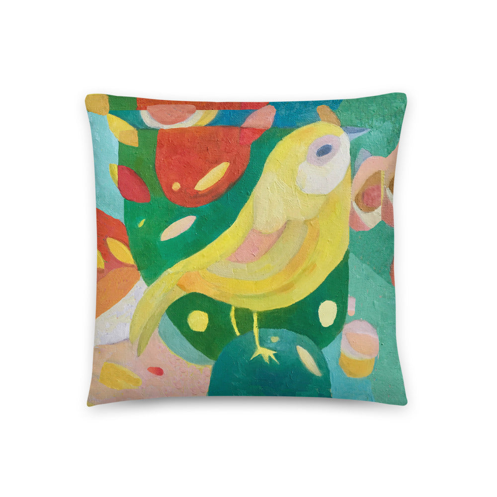 Canary painting based on Norwich City Football Club mascot Double-sided CushionBasic Pillow