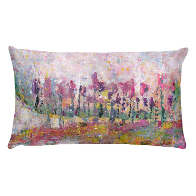 Pink Abstract trees acrylic painting single-sided cushion