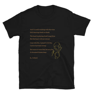 LEONARD COHEN "A thousand kisses deep" Poem and Line Drawing Short-Sleeve Unisex T-ShirtShort-Sleeve Unisex T-Shirt