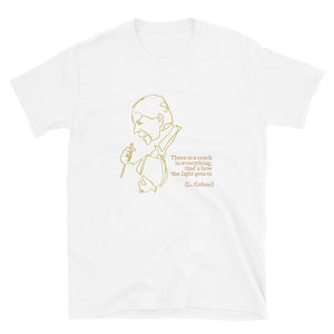 LEONARD COHEN "There is a crack in everything" Line Drawing Short-Sleeve Unisex T-Shirt
