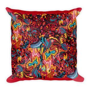 Summer Fruit Patterned Red Double-sided Cushion
