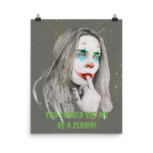 Load image into Gallery viewer, Billie Eillish &quot;You should see me as a clown&quot; charcoal pencil and digital drawing Poster