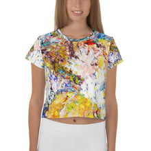 Load image into Gallery viewer, Abstract Flowers All-Over Print Crop Tee