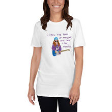 Load image into Gallery viewer, J MASCIS of DINOSAUR JR &quot;Feel the pain&quot; illustration and quote Short-Sleeve Unisex T-Shirt
