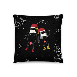 Intergalactic Cosmic Christmas Couple Basic Pillow