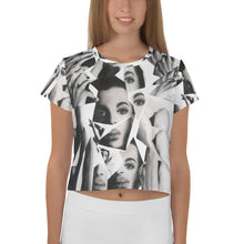 Load image into Gallery viewer, Prince Collage All-Over Print White Crop Tee