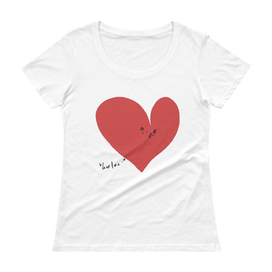 Your Love and Me Red Heart Ladies' Scoopneck T-Shirt