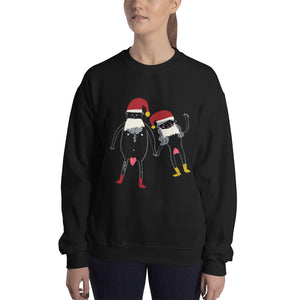 Naughty Christmas Couple Plain Unisex Sweatshirt