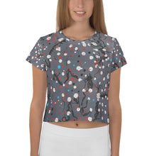 Load image into Gallery viewer, Abstract Grey All-Over Print Crop Tee