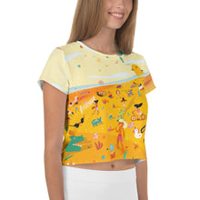 Load image into Gallery viewer, Summer Fun Beach All-Over Print Crop Tee