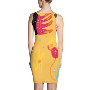 Abstract Yellow Dress