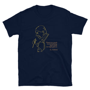 LEONARD COHEN "There is a crack in everything" Line Drawing Short-Sleeve Unisex T-Shirt