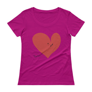 Your Love and Me Red Heart Ladies' Scoopneck T-Shirt