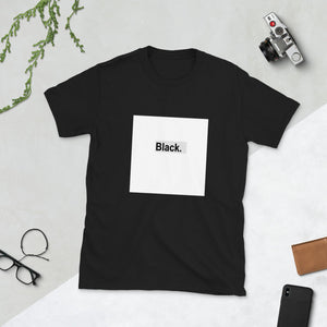 Black (White square) Short-Sleeve Unisex T-Shirt