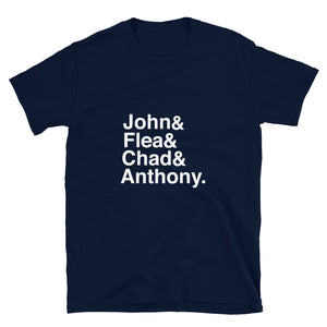RHCP John  Flea Chad & Anthony white font version Short-Sleeve Unisex T-Shirt
