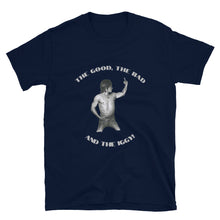 Load image into Gallery viewer, IGGY POP &quot;The Good, The Bad and The IGGY!&quot; Short-Sleeve Unisex T-Shirt (Grey font version)