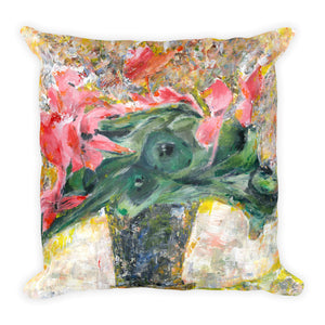 Flower Series Single-sided "Pink Cyclamens" Cushion