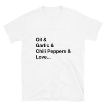 Load image into Gallery viewer, Aglio &amp; Olio Ingredients  Short-Sleeve Unisex T-Shirt