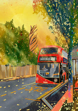 Load image into Gallery viewer, London Routemaster bus local art illustration poster print wall decor